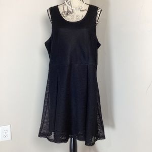 JustFab Women’s Black Sleeveless Dress Pleated Skirt Mini Dress